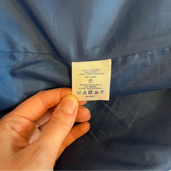 Lands' End Full Zip Funnel Neck Wool Blend Jacket - Size 14 - Picture 10 of 11